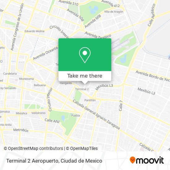 How to get to Terminal 2 Aeropuerto in Cuauhtémoc by Bus or Metro?
