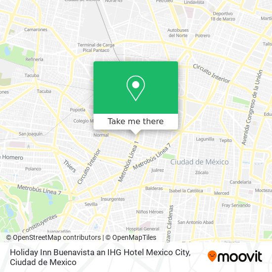 Holiday Inn Buenavista an IHG Hotel Mexico City map