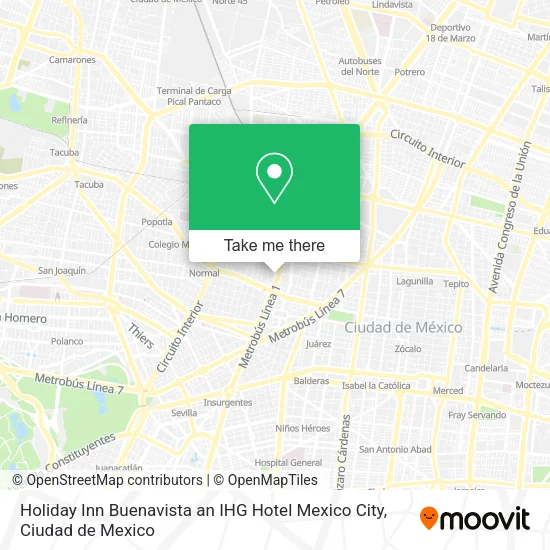 Mapa de Holiday Inn Buenavista an IHG Hotel Mexico City