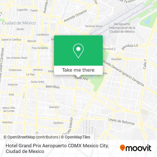 Hotel Grand Prix Aeropuerto CDMX Mexico City map
