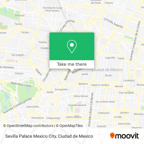 Sevilla Palace Mexico City map