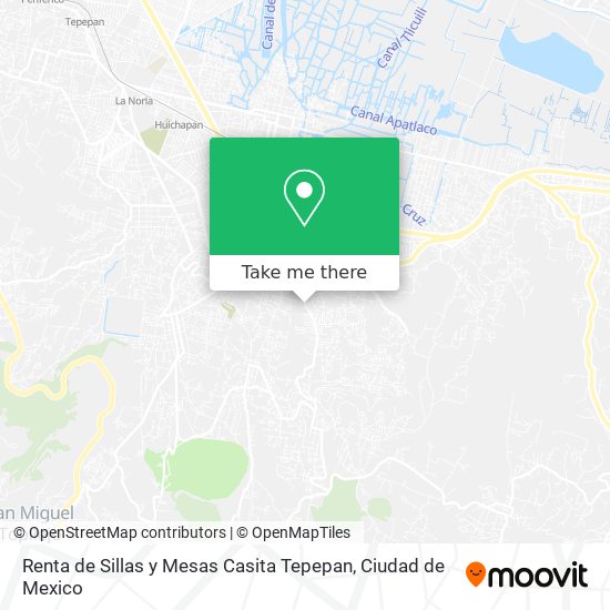 Mapa de Renta de Sillas y Mesas Casita Tepepan
