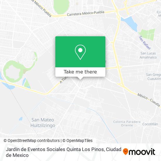 Mapa de Jardín de Eventos Sociales Quinta Los Pinos