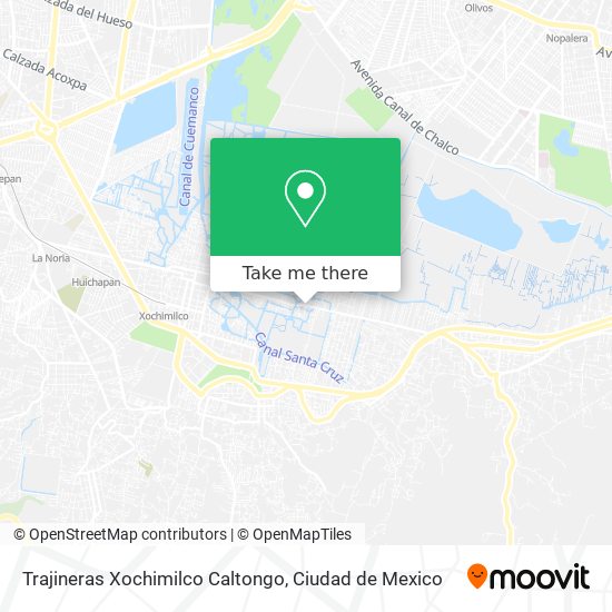 Trajineras Xochimilco Caltongo map