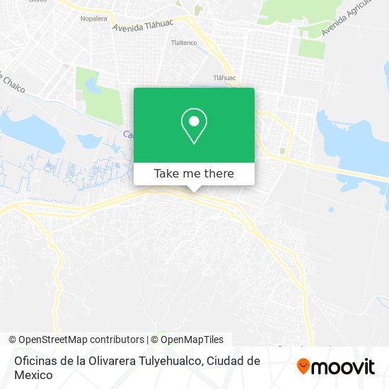 Mapa de Oficinas de la Olivarera Tulyehualco