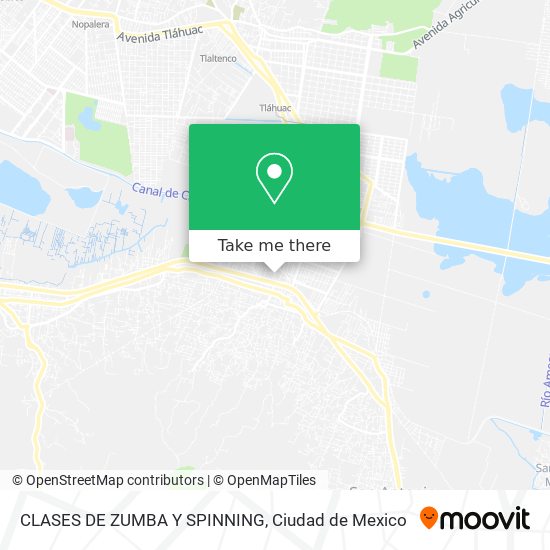 Mapa de CLASES DE ZUMBA Y SPINNING