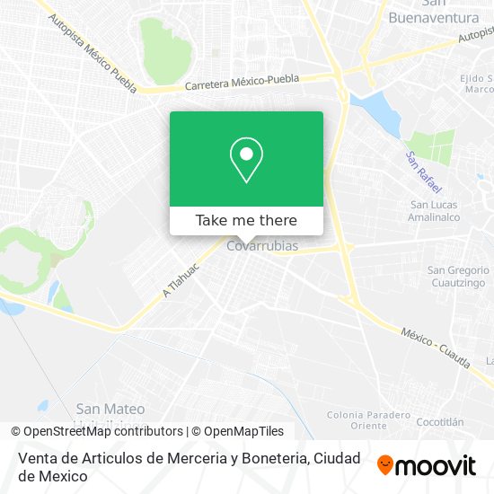 Mapa de Venta de Articulos de Merceria y Boneteria