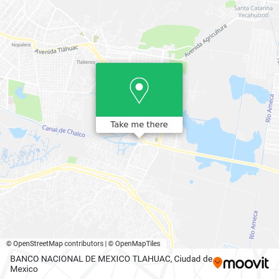 BANCO NACIONAL DE MEXICO TLAHUAC map