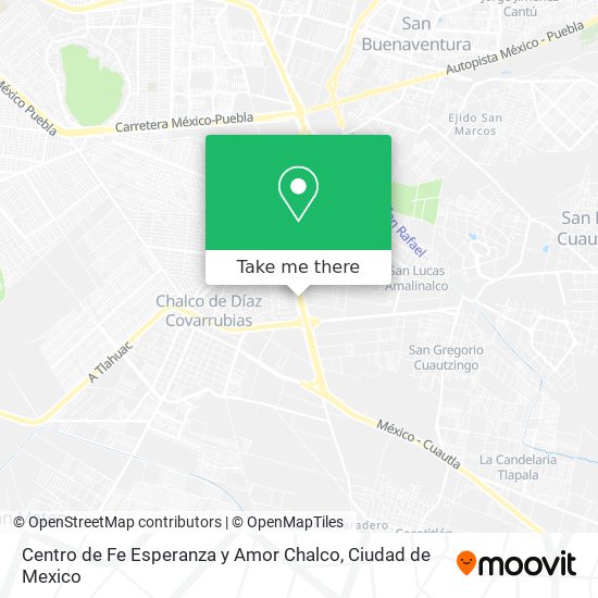 Centro de Fe Esperanza y Amor Chalco map