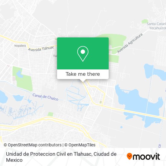 Unidad de Proteccion Civil en Tlahuac map