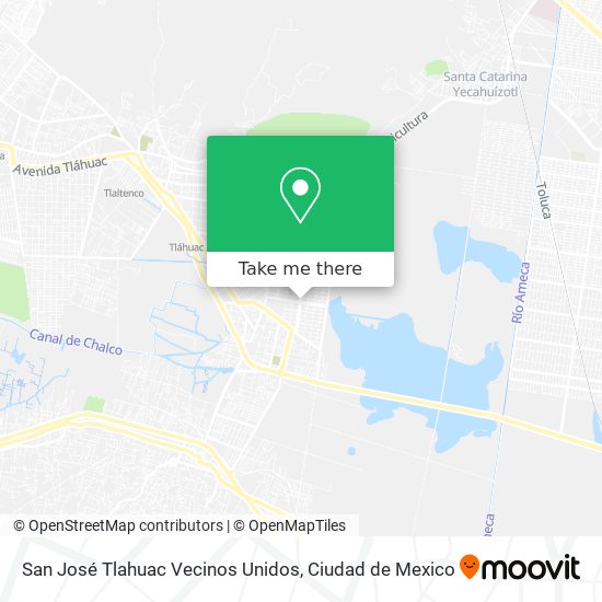 San José Tlahuac Vecinos Unidos map