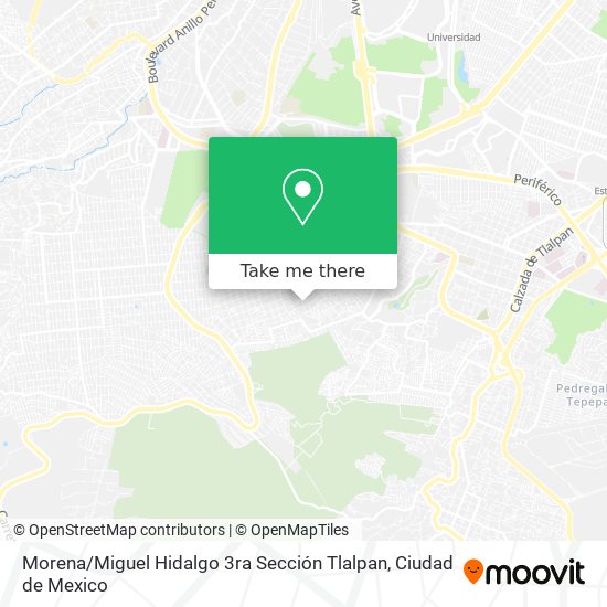 Morena / Miguel Hidalgo 3ra Sección Tlalpan map