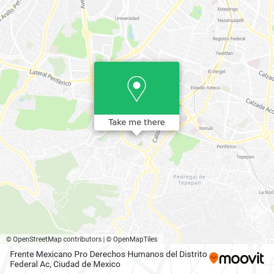 Frente Mexicano Pro Derechos Humanos del Distrito Federal Ac map