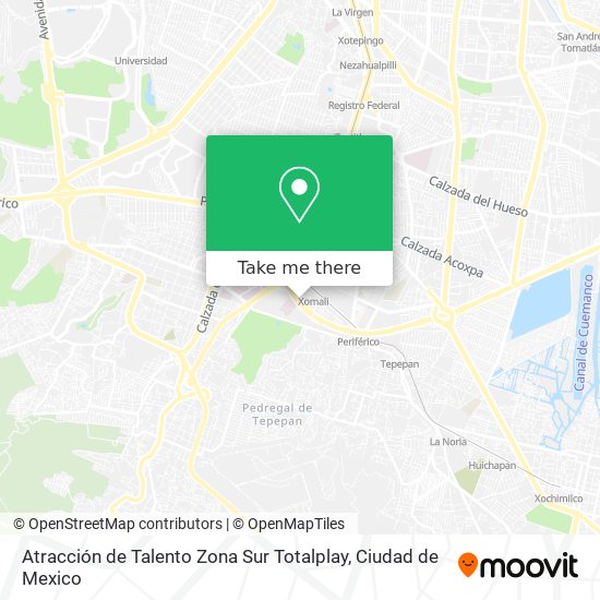 Atracción de Talento Zona Sur Totalplay map