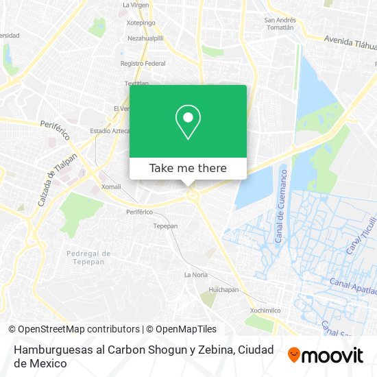 Mapa de Hamburguesas al Carbon Shogun y Zebina