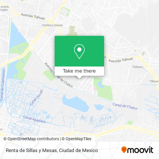 Mapa de Renta de Sillas y Mesas