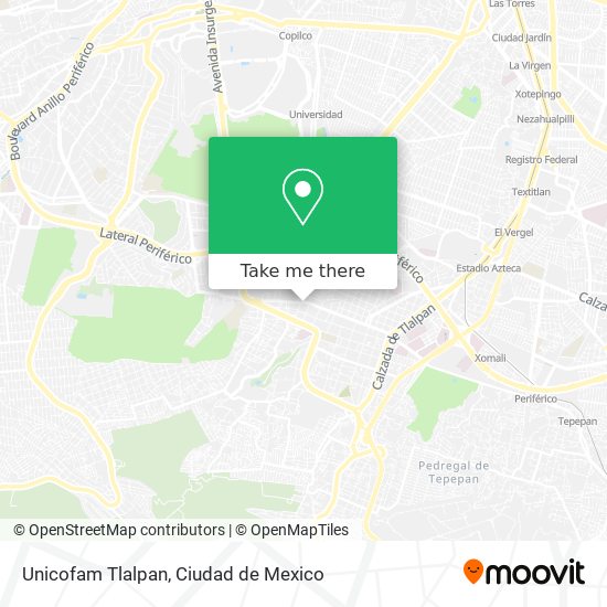 Unicofam Tlalpan map