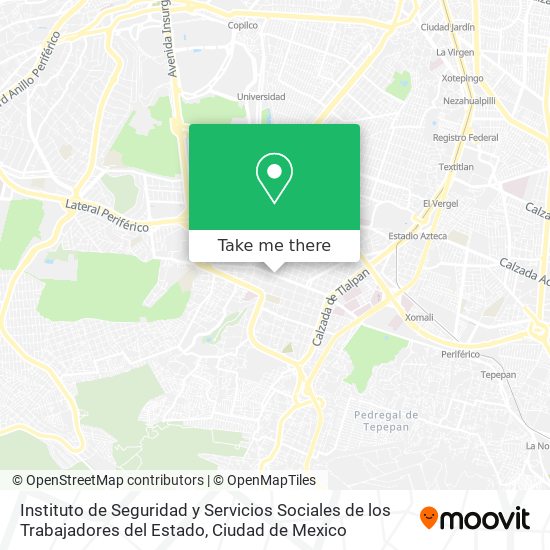 Instituto de Seguridad y Servicios Sociales de los Trabajadores del Estado map