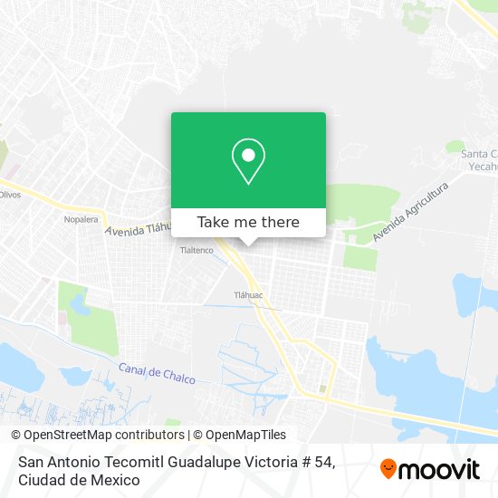 San Antonio Tecomitl Guadalupe Victoria # 54 map