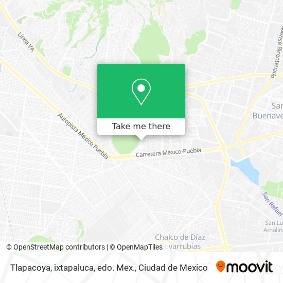 Tlapacoya, ixtapaluca, edo. Mex. map