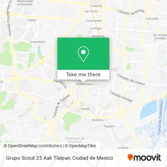 Mapa de Grupo Scout 25 Aak Tlalpan