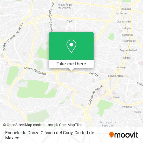 Mapa de Escuela de Danza Clásica del Ccoy