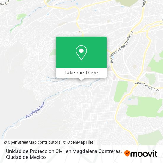 Mapa de Unidad de Proteccion Civil en Magdalena Contreras