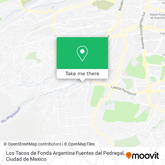 Los Tacos de Fonda Argentina Fuentes del Pedregal map