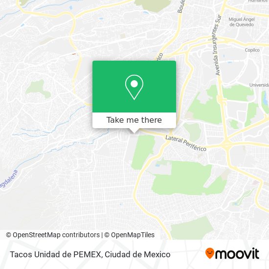 Mapa de Tacos Unidad de PEMEX