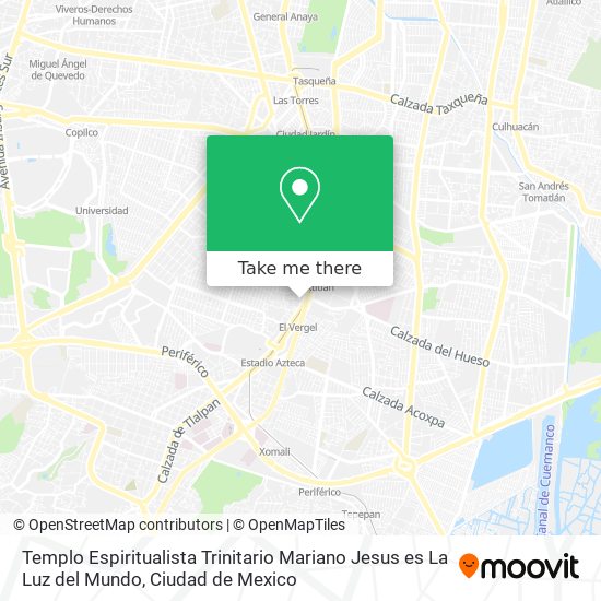 Mapa de Templo Espiritualista Trinitario Mariano Jesus es La Luz del Mundo