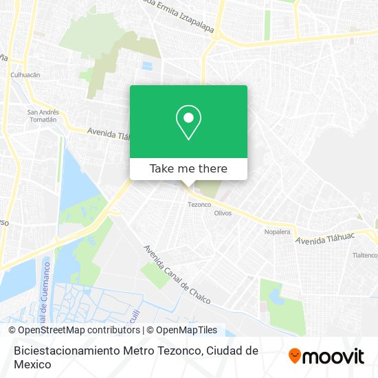 Biciestacionamiento Metro Tezonco map