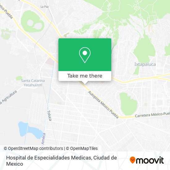 Mapa de Hospital de Especialidades Medicas