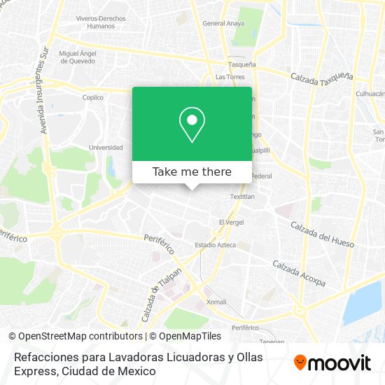 Refacciones para Lavadoras Licuadoras y Ollas Express map