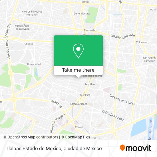 Tlalpan Estado de Mexico map