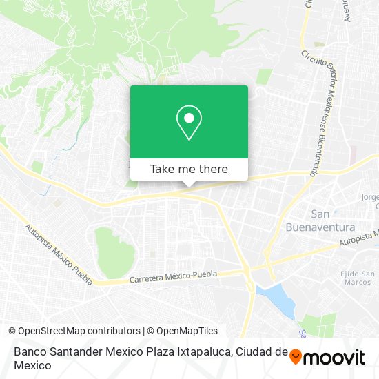 Mapa de Banco Santander Mexico Plaza Ixtapaluca