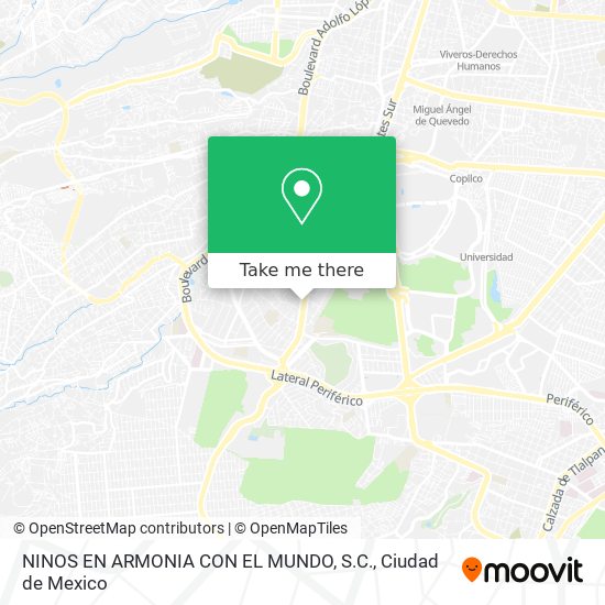 NINOS EN ARMONIA CON EL MUNDO, S.C. map