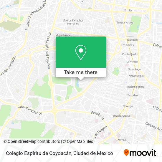 Mapa de Colegio Espíritu de Coyoacán