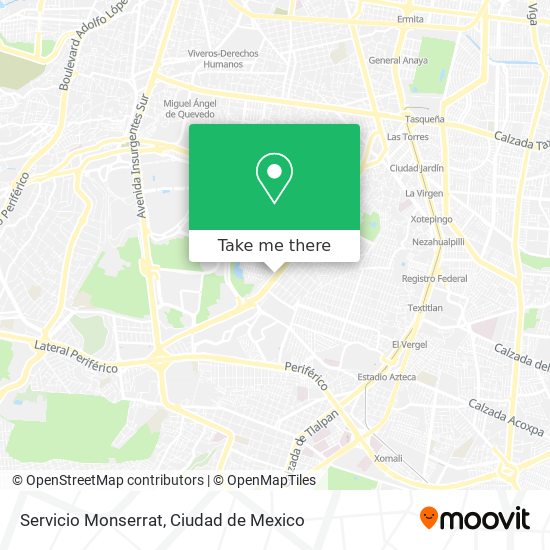 Servicio Monserrat map