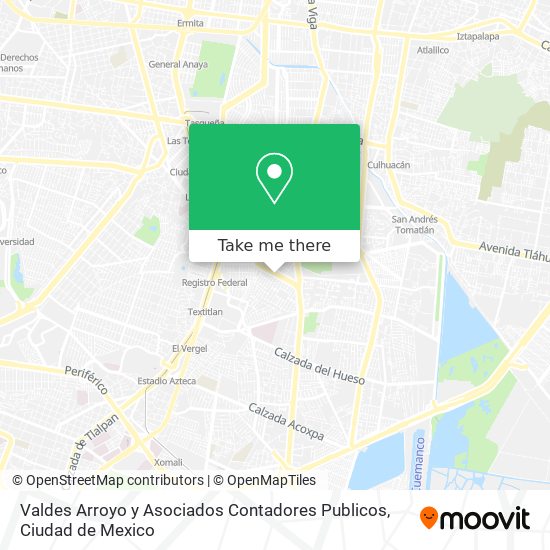 Valdes Arroyo y Asociados Contadores Publicos map