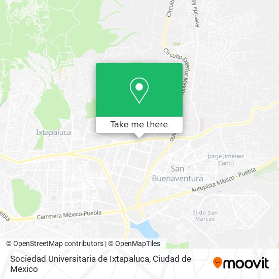 Mapa de Sociedad Universitaria de Ixtapaluca