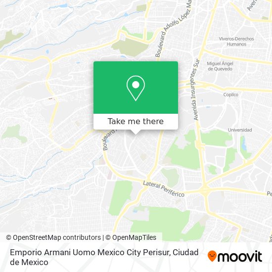 Emporio Armani Uomo Mexico City Perisur map