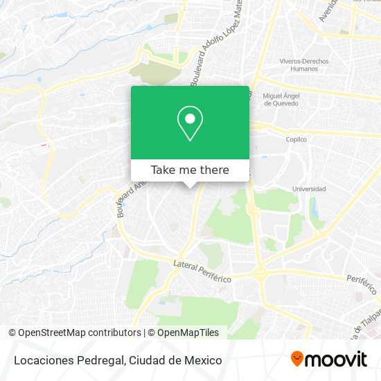 Locaciones Pedregal map