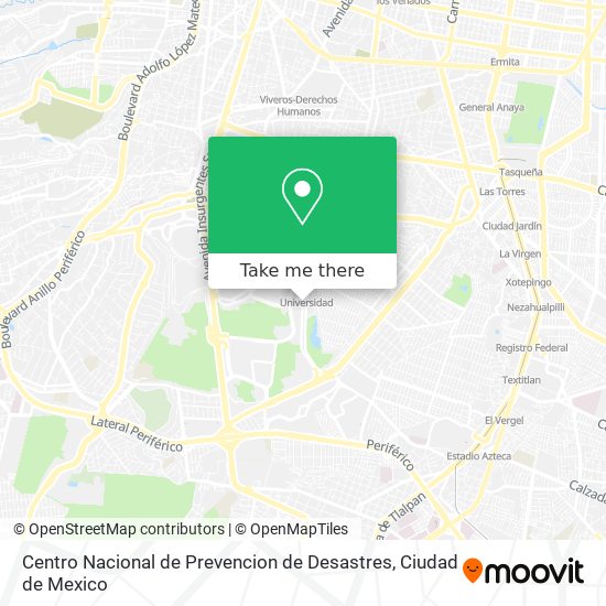 Centro Nacional de Prevencion de Desastres map