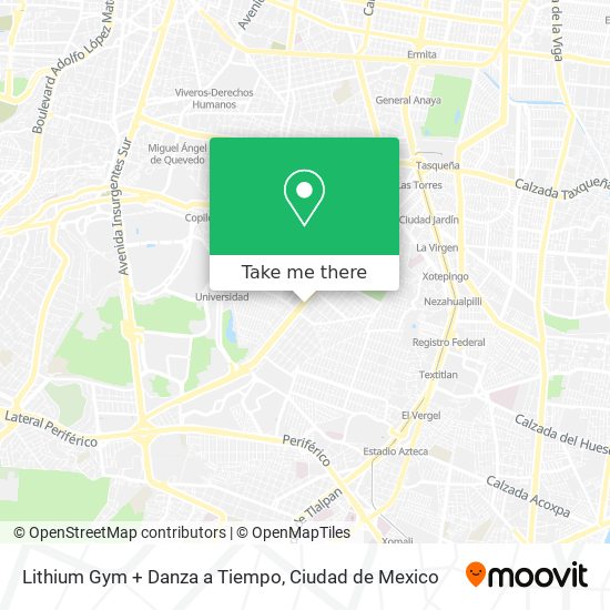 Mapa de Lithium Gym + Danza a Tiempo