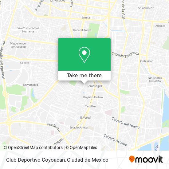 Mapa de Club Deportivo Coyoacan