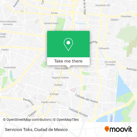 Servicios Toks map