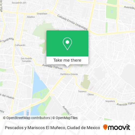 How to get to Pescados y Mariscos El Muñeco in Iztapalapa by Bus or Metro?