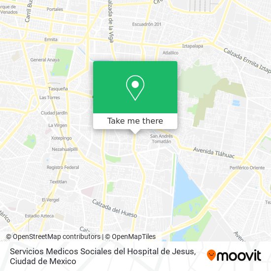 Servicios Medicos Sociales del Hospital de Jesus map