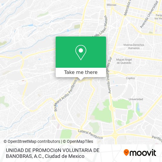 UNIDAD DE PROMOCIóN VOLUNTARIA DE BANOBRAS, A.C. map