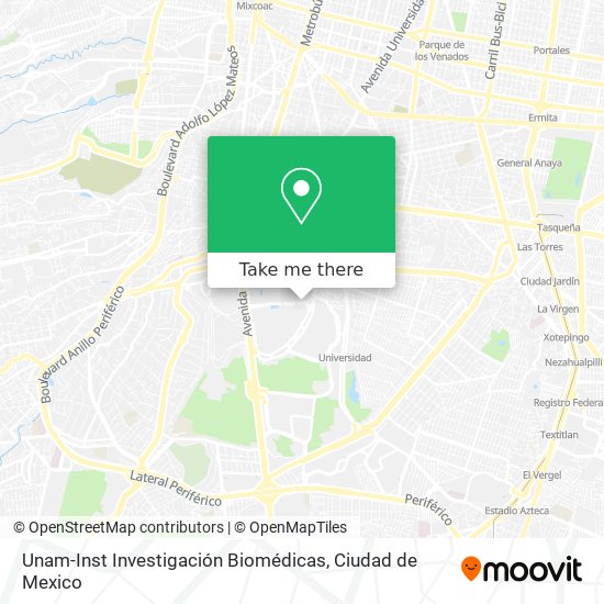 Unam-Inst Investigación Biomédicas map